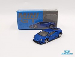 Xe Mô Hình Lamborghini Huracan EVO - Blu Eleos LHD 1:64 MiniGT (Xanh)